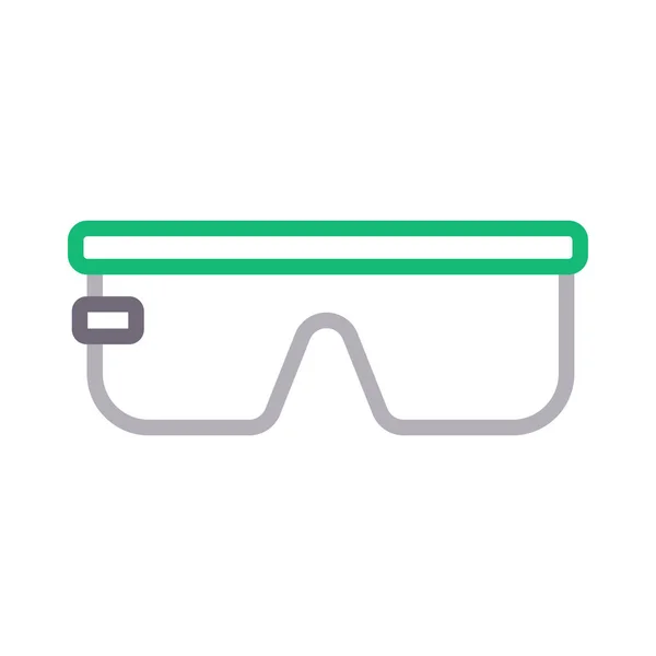 Gafas Vector Línea Plana Icono — Archivo Imágenes Vectoriales