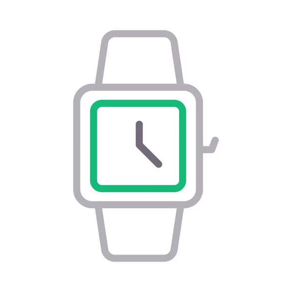 Horloge Vector Vlakke Lijn Pictogram — Stockvector