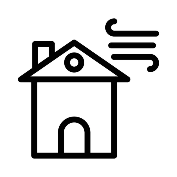 Huis Vector Dunne Lijn Pictogram — Stockvector