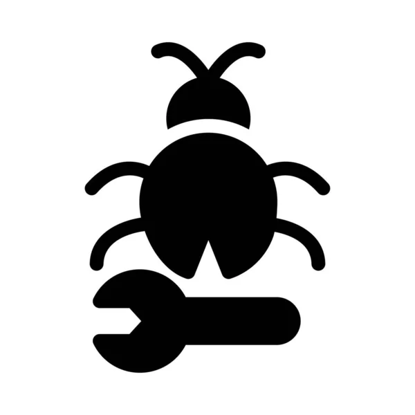 Bug Vector Glyph Icona Piatta — Vettoriale Stock