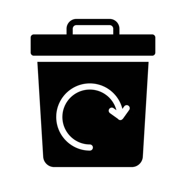 Basura Vector Glifo Plano Icono — Vector de stock