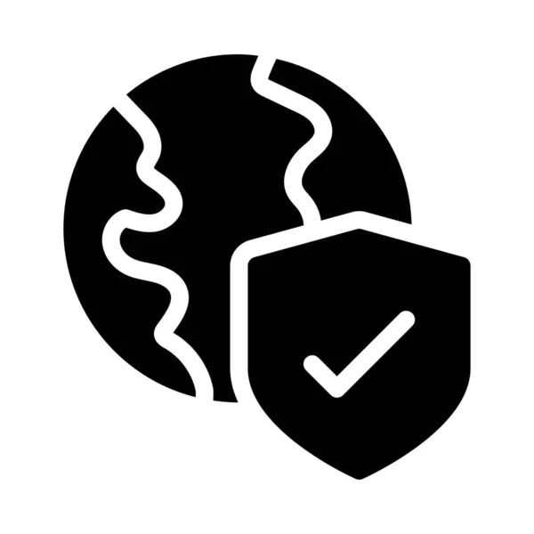 Protection Vector Glyph Flat Icon — 스톡 벡터
