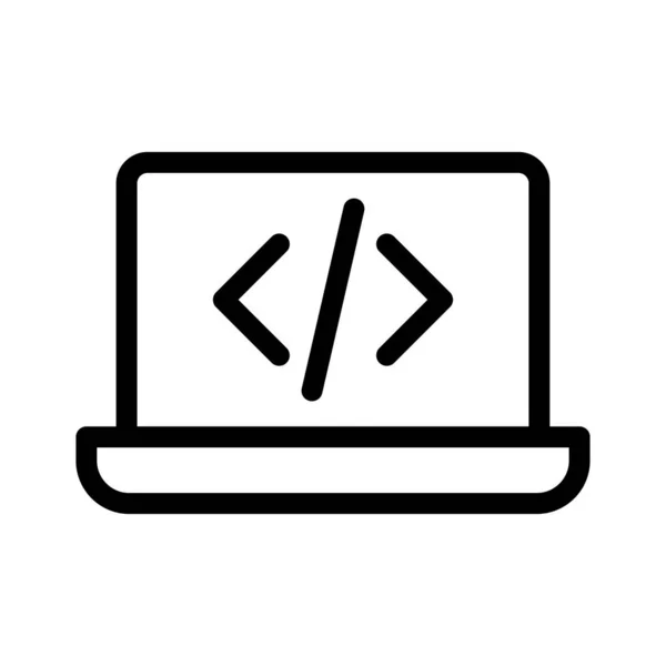 Vector Programación Icono Línea Delgada — Vector de stock