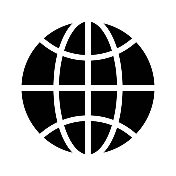 World Vector Glyph Flat Icon — Stock Vector