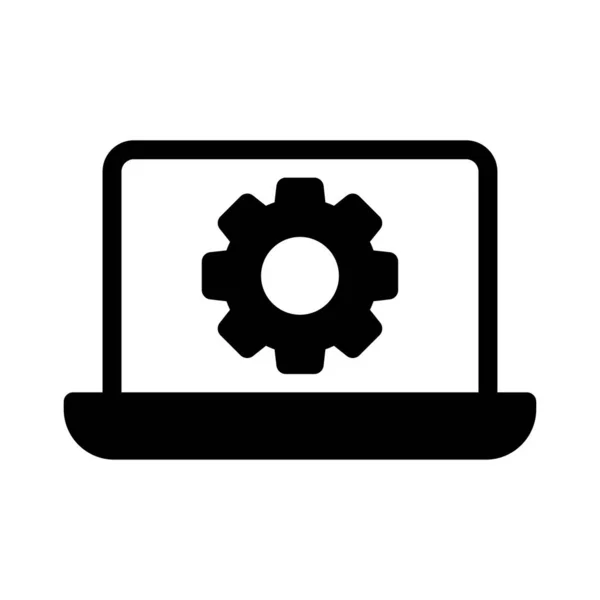 Ikona Vektorového Glyfu Notebooku — Stockový vektor