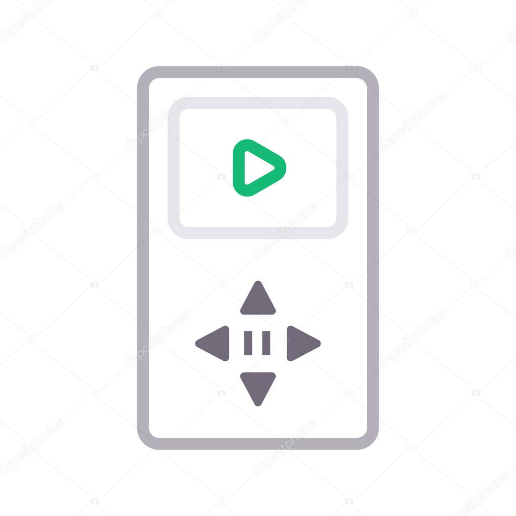 play vector flat line icon