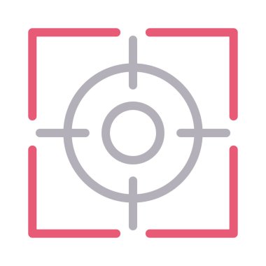 odak vektörü düz çizgi simgesi