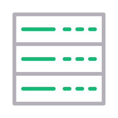 veritabanı vektörü düz renk çizgisi simgesi