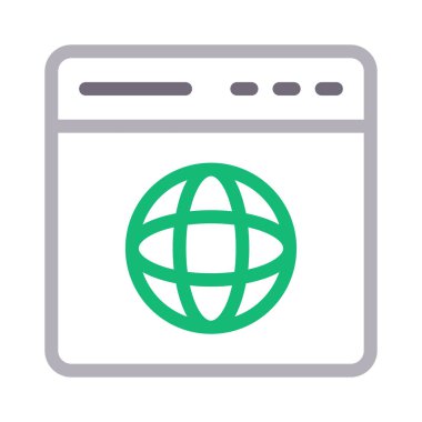 tarayıcı vektörü düz renk çizgisi simgesi