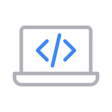 programlama vektörü düz çizgi simgesi