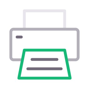 yazdırma vektörü düz çizgi simgesi