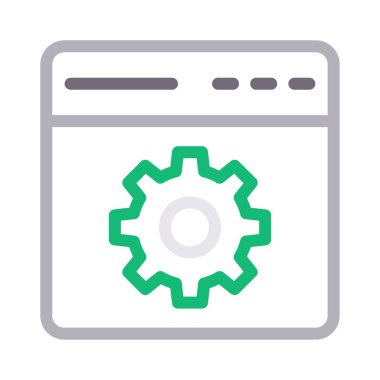 tarayıcı vektörü düz renk çizgisi simgesi