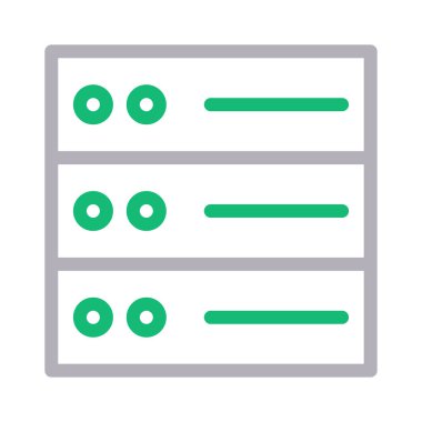 veritabanı vektörü düz renk çizgisi simgesi