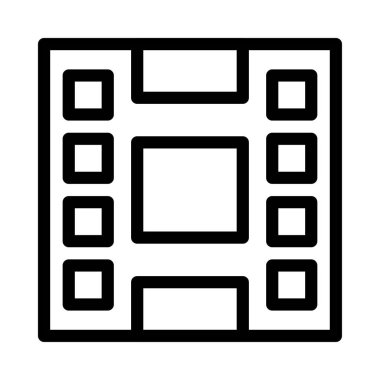 Film şeridi vektörü ince çizgi simgesi