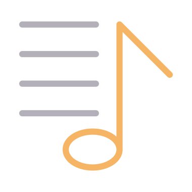 müzik vektörü düz çizgi simgesi
