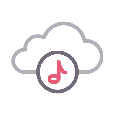 bulut vektörü düz çizgi simgesi