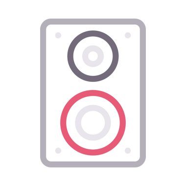 hoparlör vektörü düz çizgi simgesi