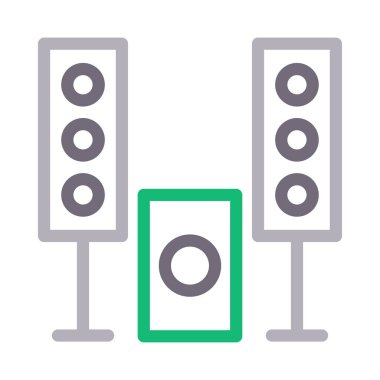 woofer vektör düz çizgi simgesi