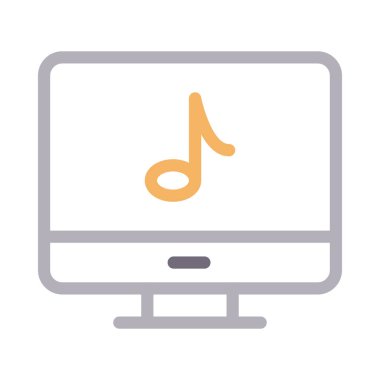 Melodi vektörü düz çizgi simgesi