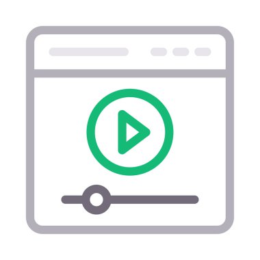 oyuncu vektörü düz çizgi simgesi