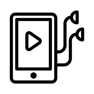 video vektörü ince çizgi simgesi