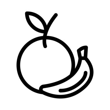 muz vektörü ince çizgi simgesi