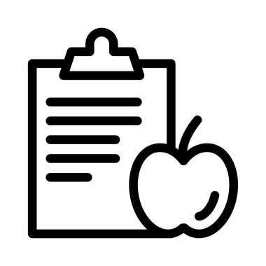 diyet vektörü ince çizgi simgesi