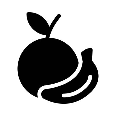 banana vector glyph flat icon