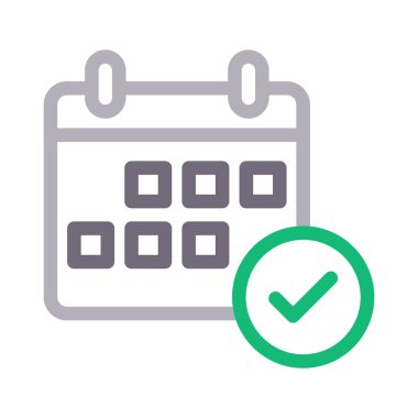 tarih vektörü düz renk simgesi