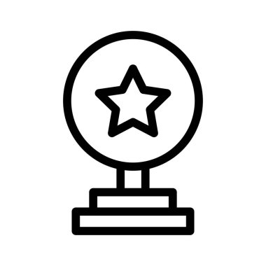 Kazanan vektör ince çizgi simgesi