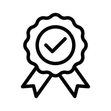 Madalya vektörü ince çizgi simgesi