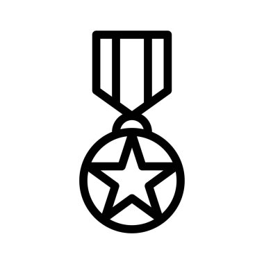 Madalya vektörü ince çizgi simgesi