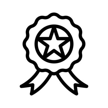 Madalya vektörü ince çizgi simgesi