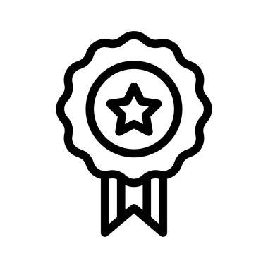 Madalya vektörü ince çizgi simgesi