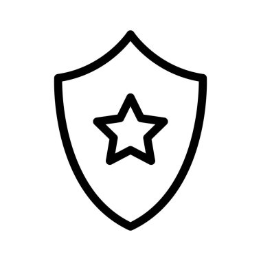 kalkan vektörü ince çizgi simgesi