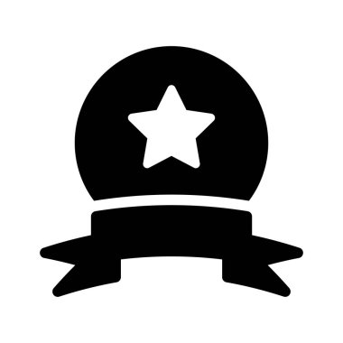 Kazanan vektör glyph düz simgesi