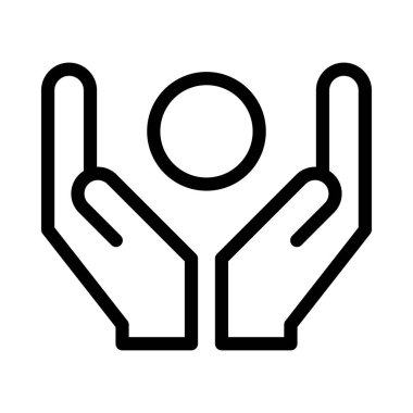 Koruma vektörü ince çizgi simgesi 