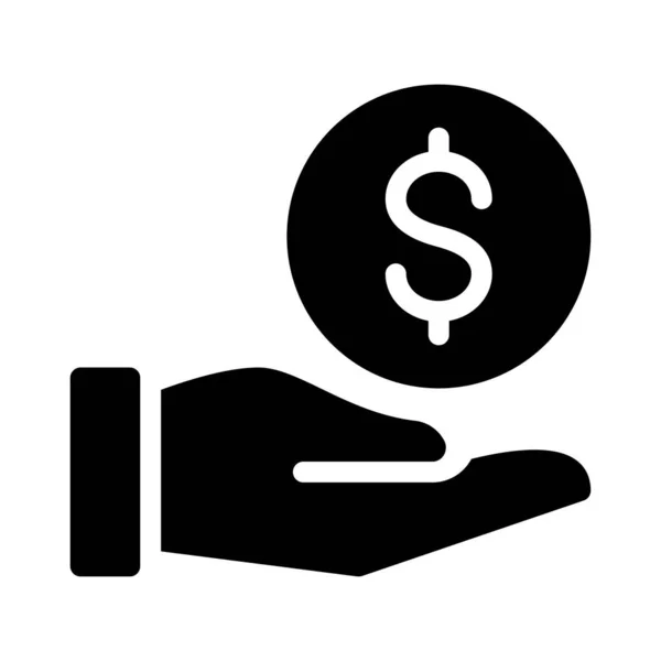 Dollar Vector Hiëroglief Plat Pictogram — Stockvector