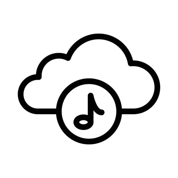 Cloud Vector Thin Line Icon — Stock Vector