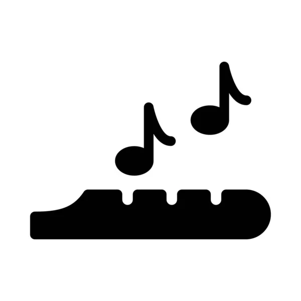 Vector Música Glifo Icono Plano — Vector de stock