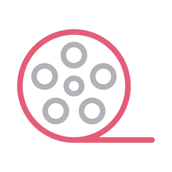 Reel Vector Flat Line Icon — 스톡 벡터