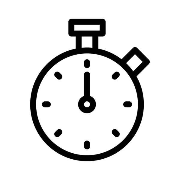 Clock Vector Thin Line Icon — Stock Vector