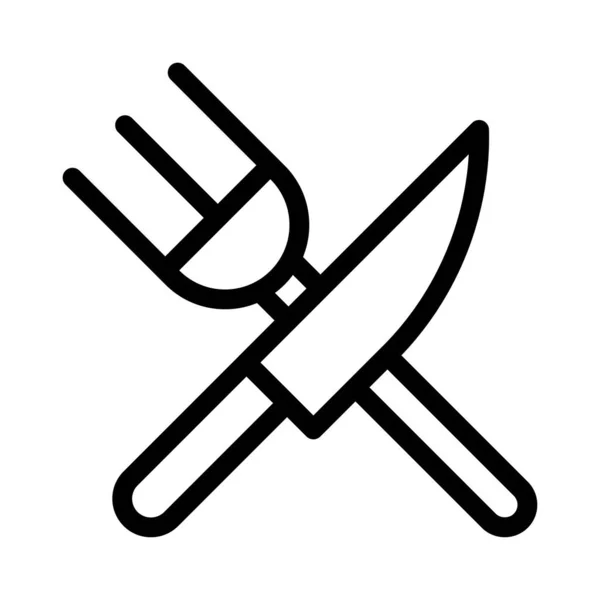 Knife Vector Thin Line Icon — Stock Vector