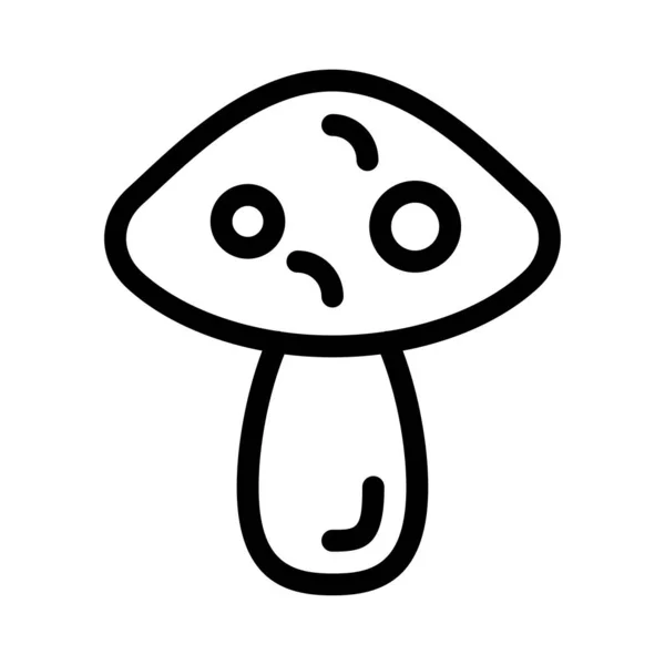 Champignon Vector Delgada Línea Icono — Vector de stock