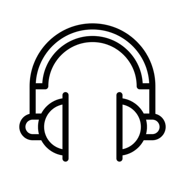Ακουστικό Διάνυσμα Λεπτή Γραμμή Εικονίδιο — Διανυσματικό Αρχείο