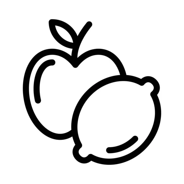 Fruit Vector Dunne Lijn Pictogram — Stockvector