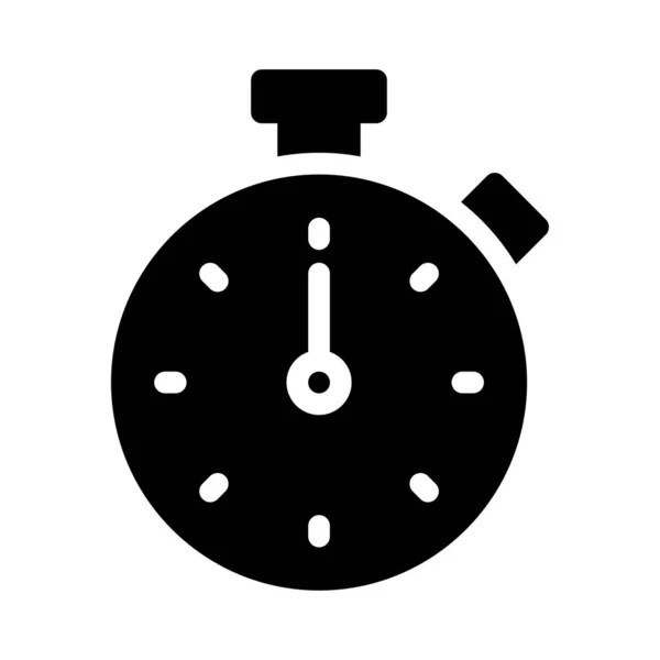 Годинник Вектор Гліф Плоский Значок — стоковий вектор