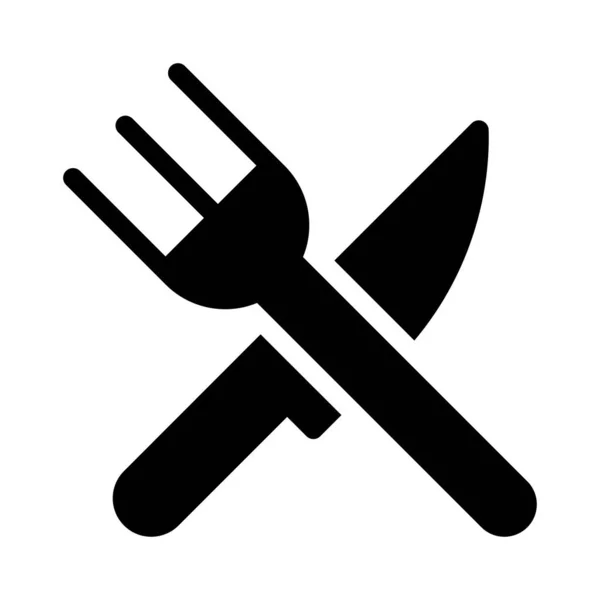Messer Vektor Glyphen Flaches Symbol — Stockvektor