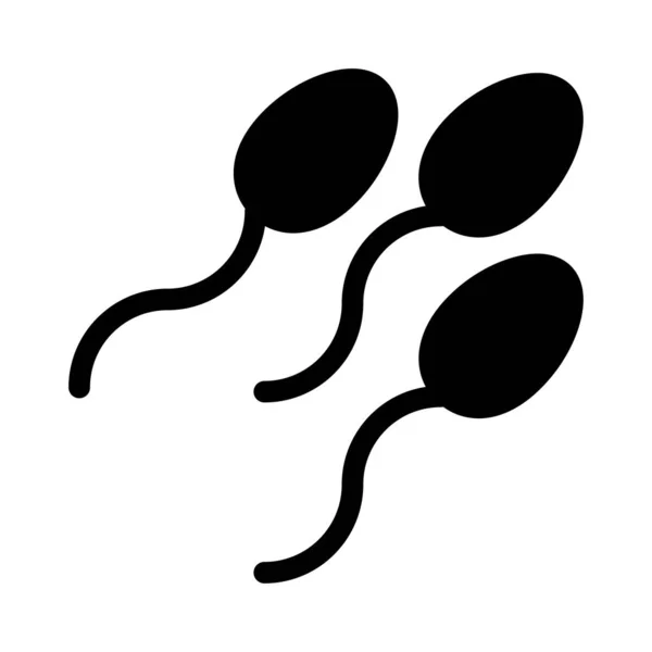 Vecteur Sperme Glyphe Icône Plate — Image vectorielle