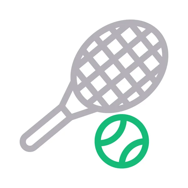 Tennis Vektor Flache Farbe Symbol — Stockvektor